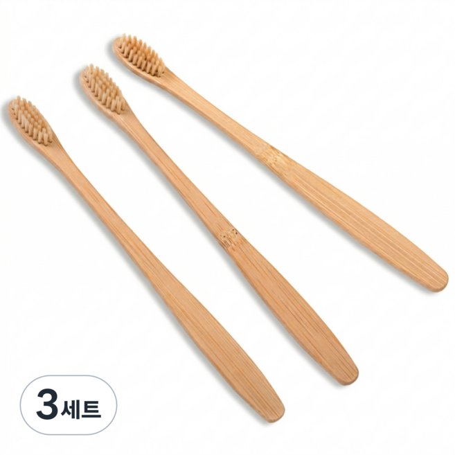 이븐스 자연으로 대나무 칫솔 제로웨이스트 공용, 대나무 누렁이, 3세트, 10개입