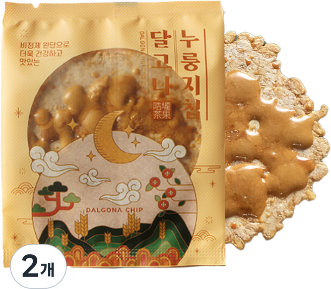 풍심당 호롱칩 달고나 누룽지칩 쌀과자 개별포장 인기과자 회사 간식, 120g, 2개