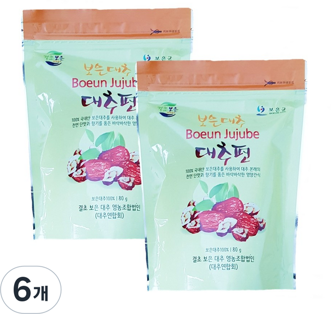 보은두레농장 대추칩 바삭하고 자연간식, 6개, 80g