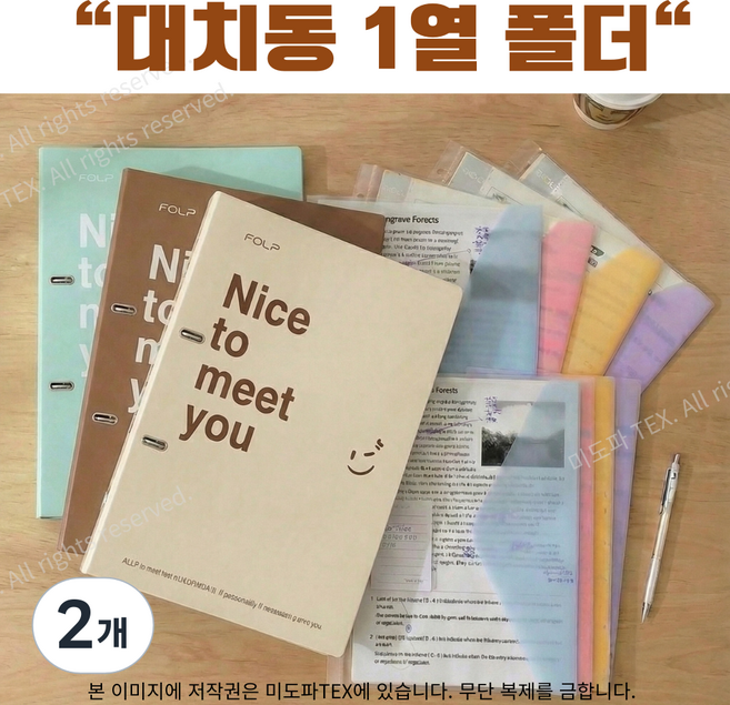 대치동 1열 고교학점제 파일 폴더 유치원 어린이집 만들기 작품 모음 A4 프린트 서류 보관함 분류 파일철, 2개, 크림
