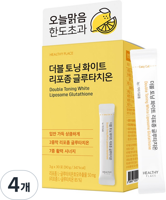 헬시플레이스 더블 토닝 화이트 글루타치온, 90g, 4개