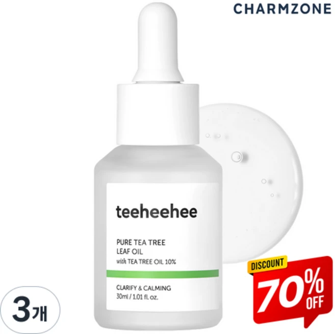 참존 티히히 퓨어 티트리 진정 오일, 3개, 30ml - 쿠팡