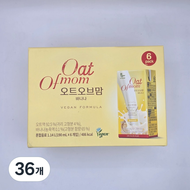 오트 오브맘 바나나 6개입, 36개, 190ml