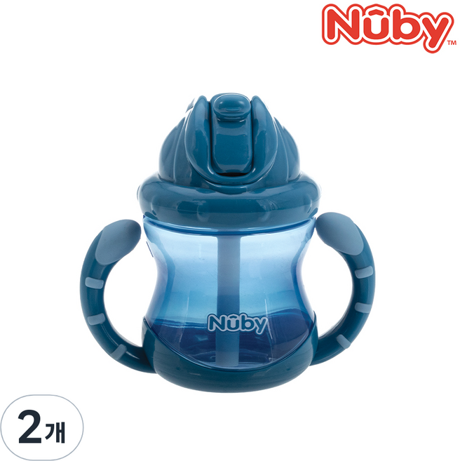 누비 무당벌레 빨대컵, 뉴트럴블루, 2개