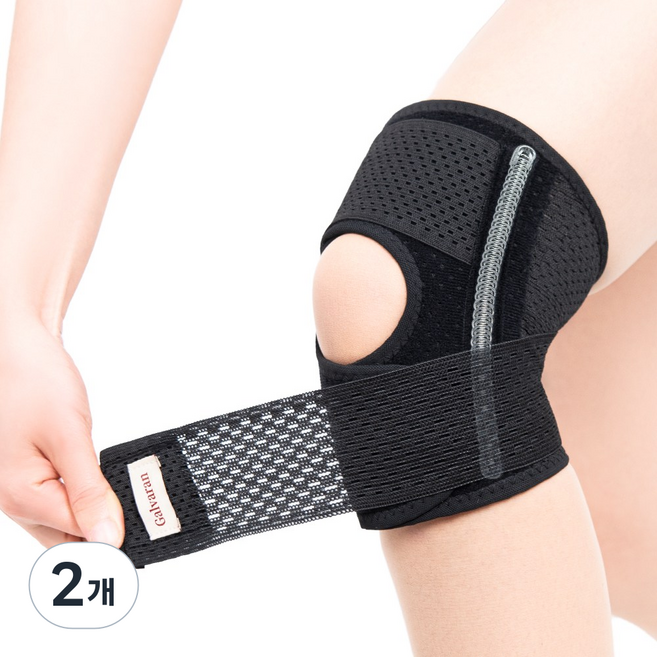 Galvaran G5 반월판 무릎보호대 관절 통증 완화 남녀 공용, black, 2개