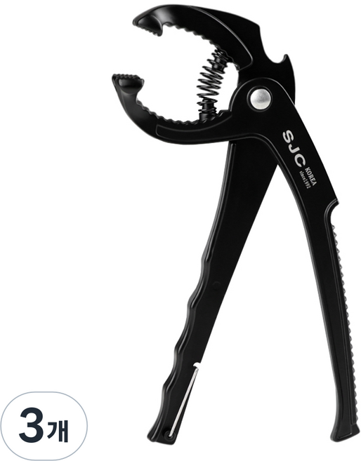 키친왕 업소용 고강도 스프링 뚝배기 집게, 3개, 블랙