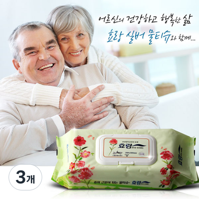 효랑 빅사이즈 케어용 물티슈, 60개입, 3개