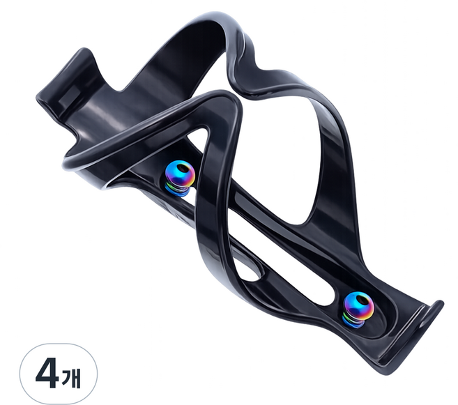 로로먼트 초경량 티타늄 합금 M5 우산머리 자전거 물통 거치대 나사 드레스업 튜닝 부품, 오로라 레인보우, 4개