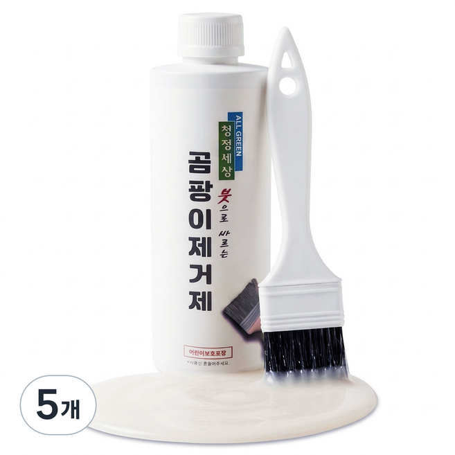 청정세상 붓으로 바르는 곰팡이 제거제 (붓포함), 500g, 5개