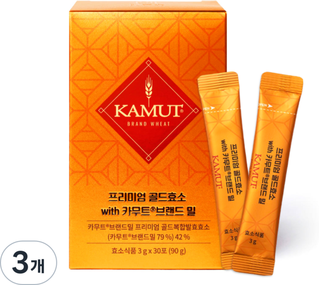 7위 - 정품 100% 프리미엄 골드 카무트효소 브랜드밀 곡물 발효 효소 한달분, 90g, 3개