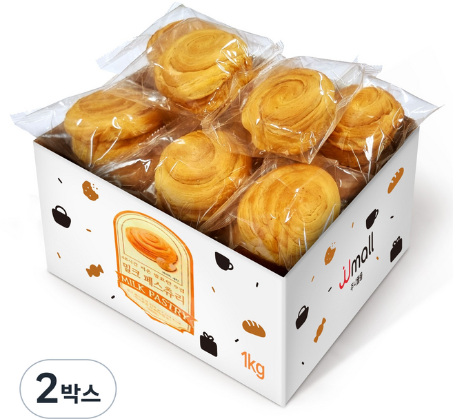 키즈웰 우유를 넣어 더욱 부드러운 9겹 밀크페스츄리, 1kg, 2박스