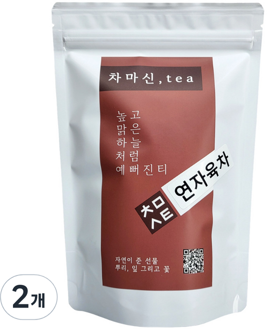 차마신티 볶은 연자육차티백 연자육 삼각티백, 1g, 2개, 50개입