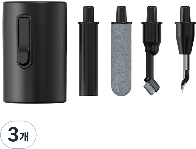 베이글루 미니미 에어팟 1/2/3/프로 버즈 이어폰 청소 키트, 3개, 블랙
