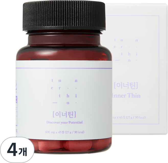 브이인유 이너틴 가볍고 상쾌한 아침을 위한 브로멜라인 파인애플 호박 소화 효소 27g, 45정, 4개