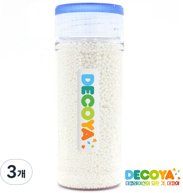 데코야 넌파일레스 미니 화이트 간편용기 (스프링클/제과제빵/데코), 3개, 90g