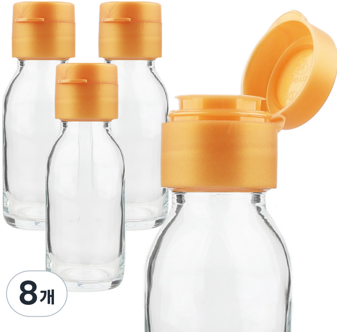 공병상회 OS미니소스60 투명 유리병 4P + 골드캡 세트, 8개, 60ml