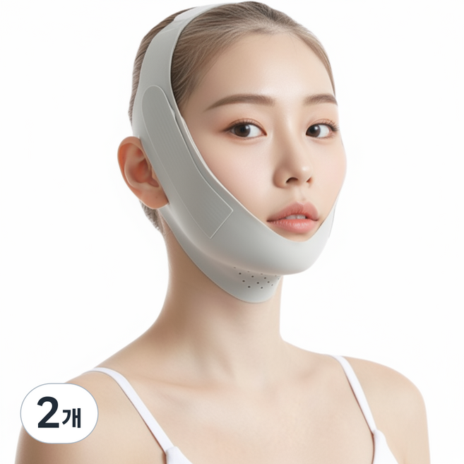 베리니티 턱 선 리프팅밴드 수면 브이라인, 2개, 연그린