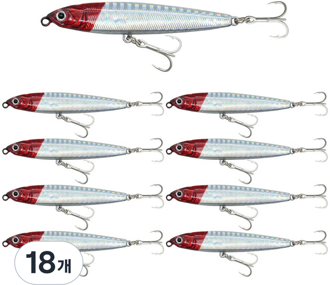 치승 싱킹 로켓 펜슬미노우 삼치 농어 광어, HYS-6, 18개, 18g