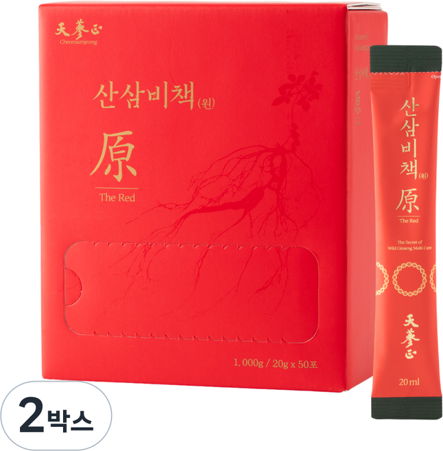 고농축 산삼진액 천삼정 산삼비책원 더 레드, 2박스, 1L