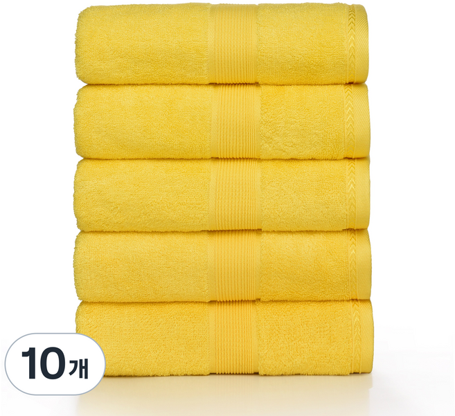 록신 프리미엄 호텔수건 레이온 40수 180g 40x90 부드럽고 항균력 좋은 수건 욕실용 가정용 선물용 다용도 고급 타올, 10개, 노랑