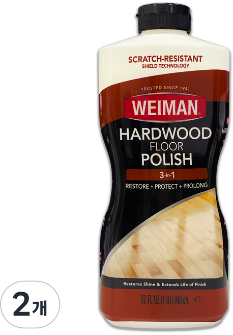 와이만 하드우드 폴리쉬 앤 리스토어 광택 복원제, 2개, 946ml