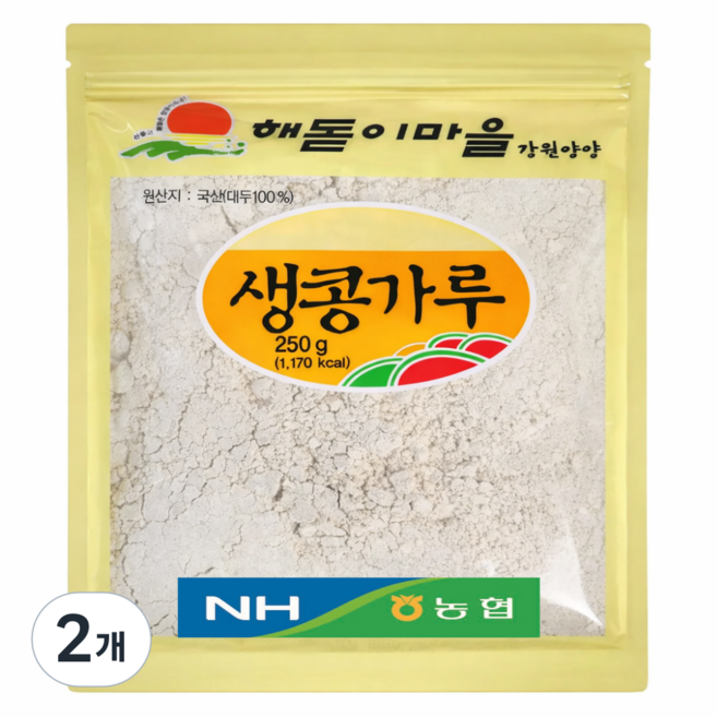 강원도농협 생콩가루 당월도정(최근수확) 국내산우량콩만사용 (강원도양양농협), 250g, 2개