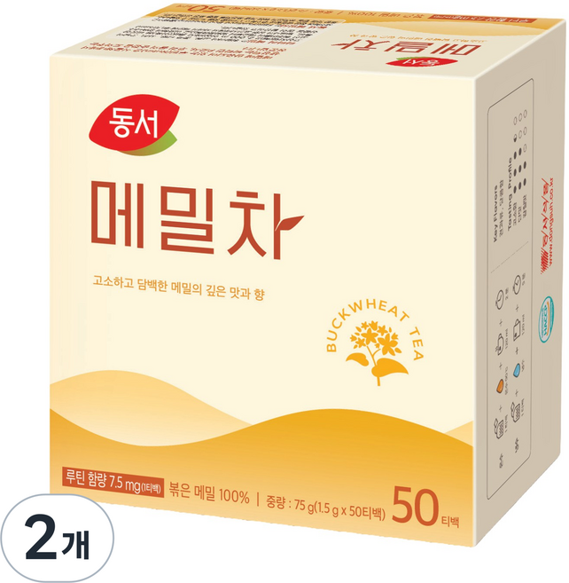 동서 메밀차 티백, 1.5g, 50개입, 2개