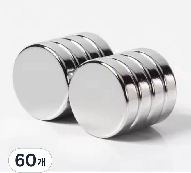 마니코 네오디움 초강력 원형자석 18mm x 3mm, 60개, 실버