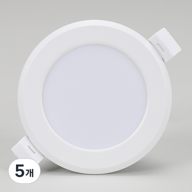 비츠온 LED 다운라이트 3인치 5W 슬림 방습형 매입등, 주백색, 5개