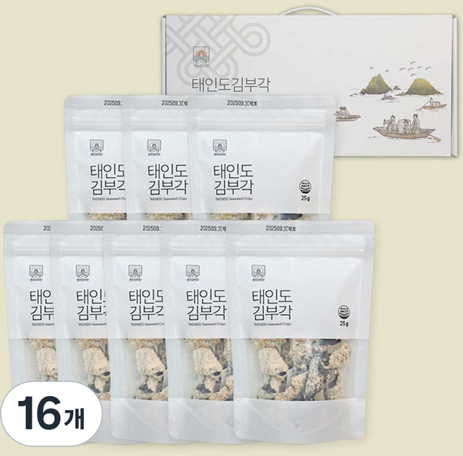 태인도 수제 찹쌀김부각 선물세트, 8개, 25g