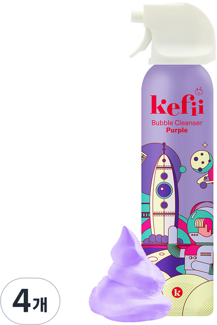 케피 유아 버블클렌저 퍼플(포도향), 4개, 200ml