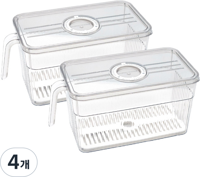 헬로제인 다이얼 냉장고 트레이 수납 정리 보관함, 그레이, 4개