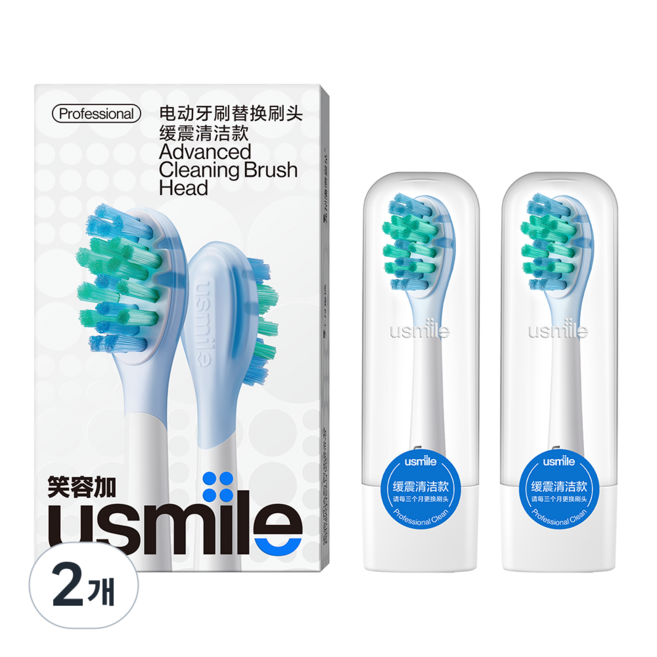 유스마일 에어쿠션 프로패셔널 칫솔모 - 전 기종 호환, 2개, 클리닝-PCK004
