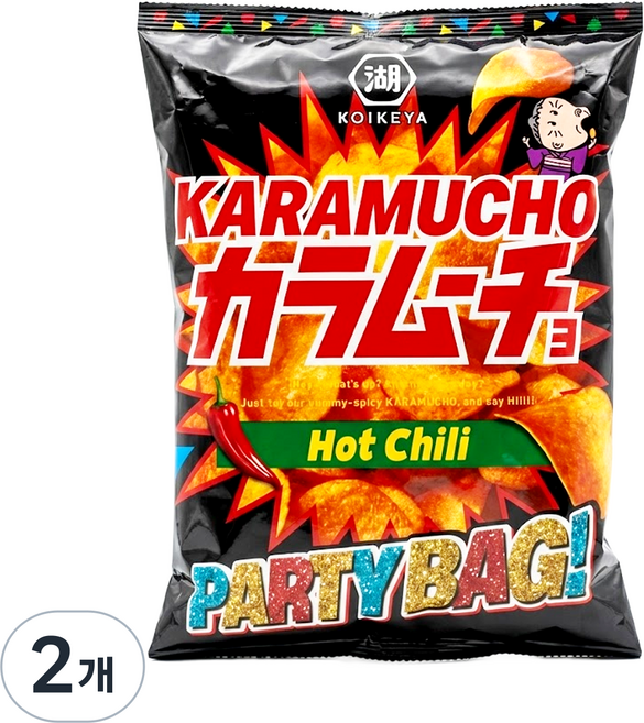 코이케야 카라무쵸 핫칠리 감자칩 파티팩 일본 매운 과자, 175g, 2개