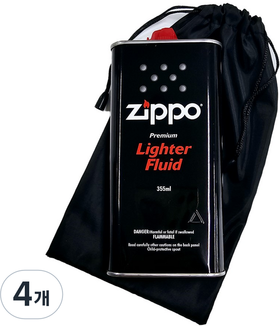 지포 오일 대 355ml (보관용 블랙 파우치 포함), 4개