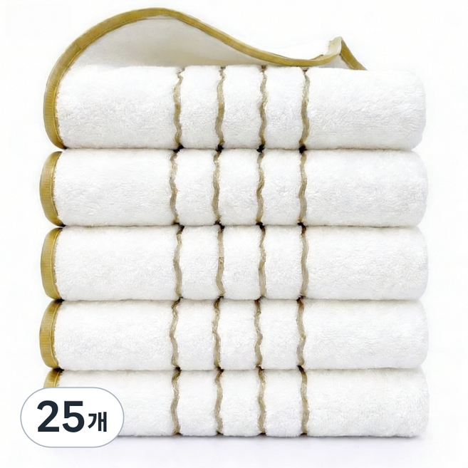 상덕 호텔수건 수건 디자인예쁜수건 50*90CM, 25개, 흰색
