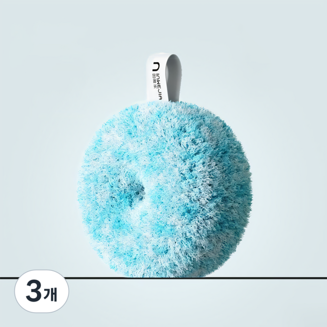 욕실 세면대 물때 제거 청소 스펀지 섬유 클리너 싱크대 수도꼭지 다용도 청소솔, 3개, 푸른 색