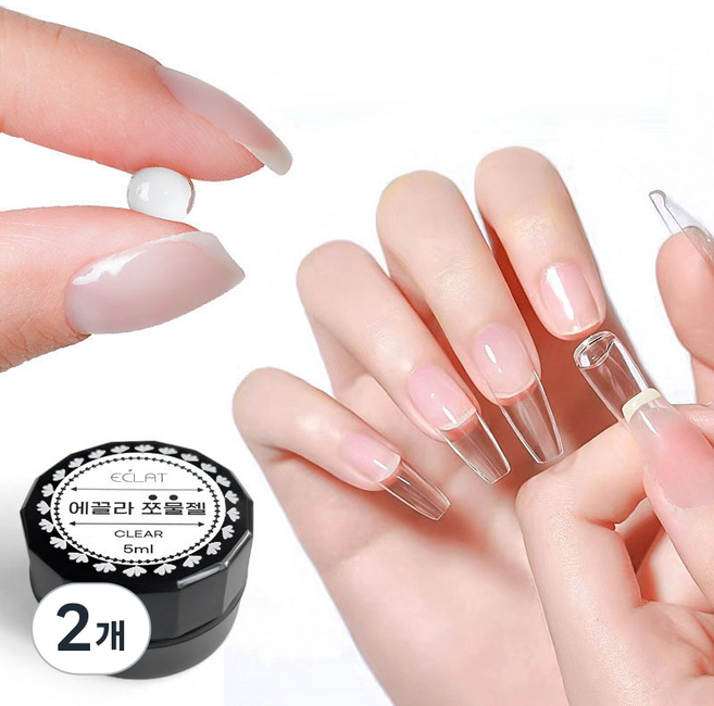 에끌라 쪼물젤 5g / 엠보젤 만능젤 / 수제네일팁 부착젤, 2개, 클리어