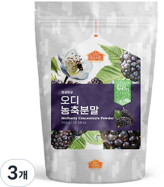 건강한우리집비옴 탱글탱글 오디 농축분말, 300g, 3개