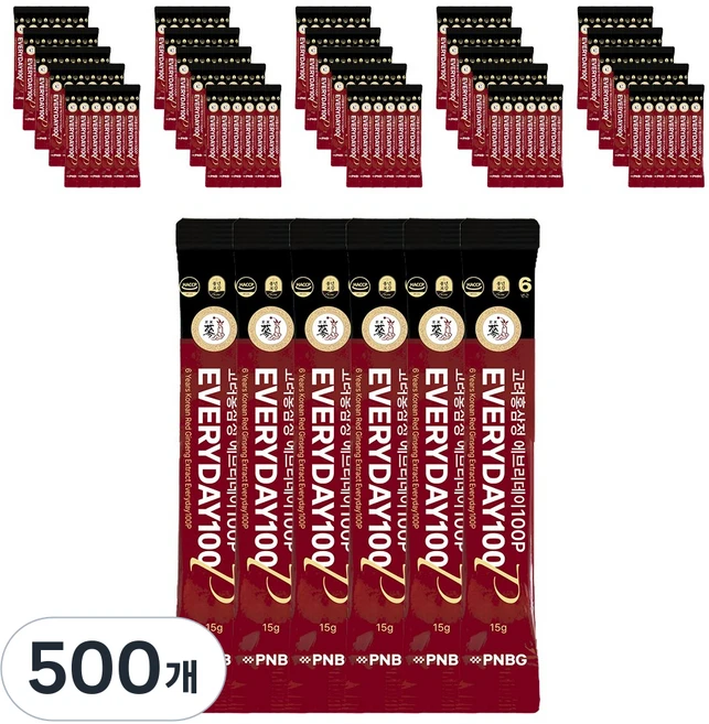 풍년보감 6년근 고려홍삼정 진액 에브리데이100P 홍삼스틱, 15g, 500개 - 쿠팡