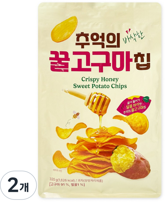 추억의 꿀 고구마 칩, 2개, 320g