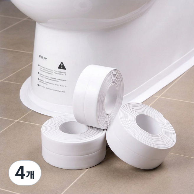 씨티엔 곰팡이방지 방수 테이프 초강력 욕실 주방 틈새 다용도, 4개