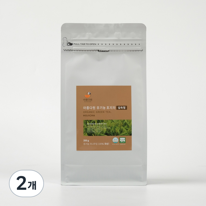 아름다원 유기농 호지차 실속형, 2개, 1개입, 200g