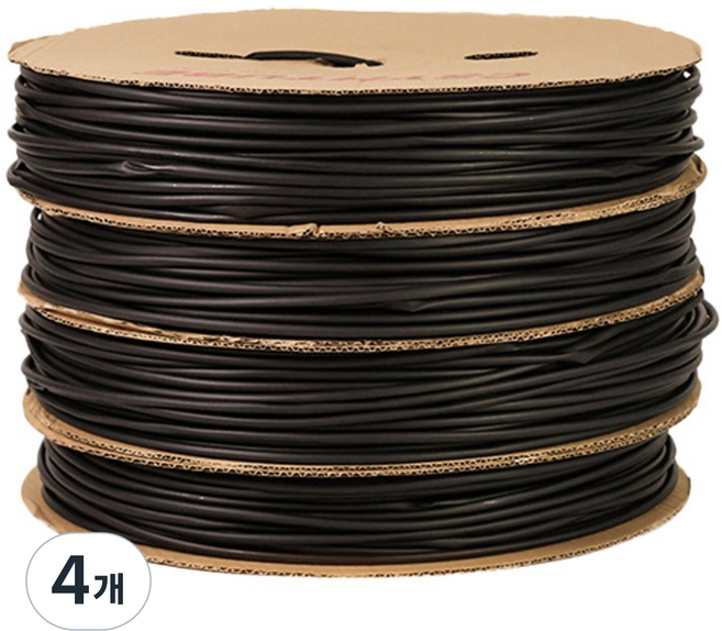 열수축튜브 1롤단위 블랙컬러, 4개, 블랙7파이100미터1롤