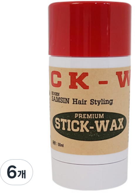 코겐 삼신 헤어 스타일링 프리미엄 스틱 헤어왁스, 50g, 6개