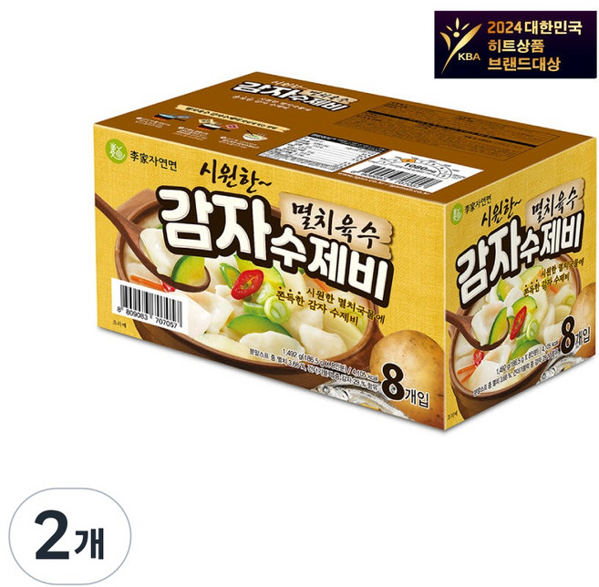 이가자연면 멸치육수 감자 수제비, 1.492kg, 2개