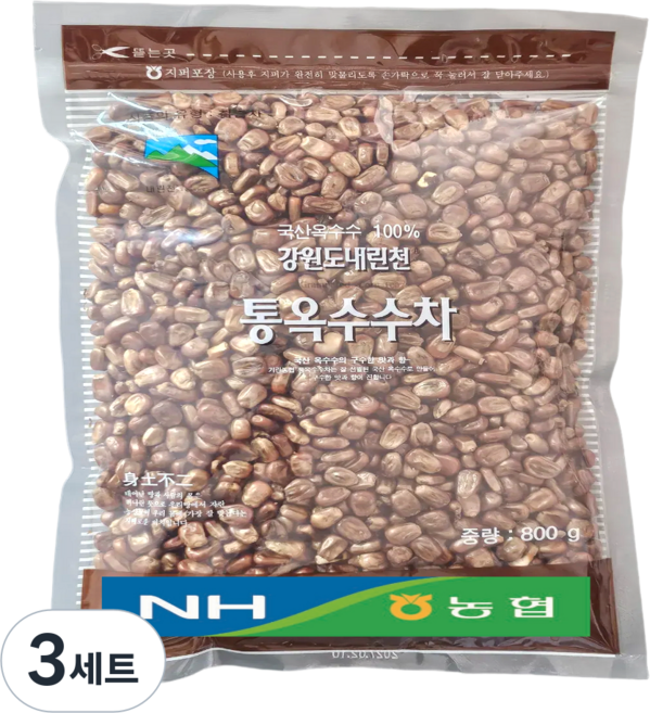 농협 볶음 통옥수수차 강원도 인제 신선도보장 최신상품, 3세트, 1개입, 800g