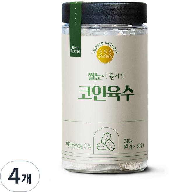 디어스트 쌀눈이 들어간 코인육수 60알, 4개, 240g