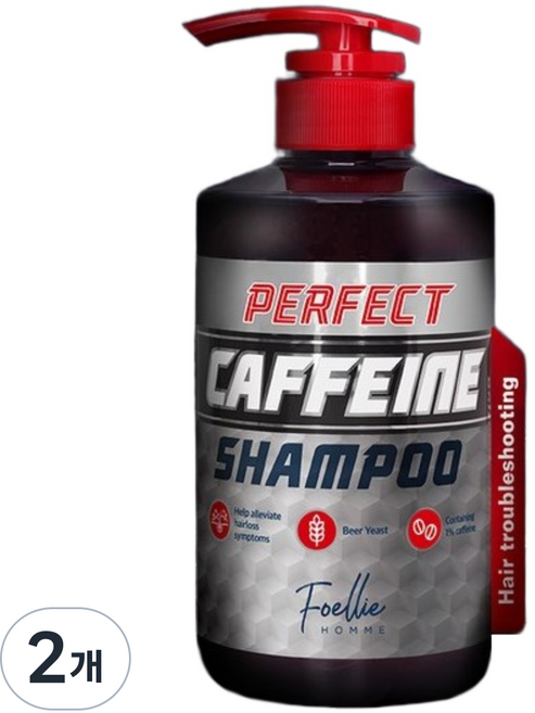 포엘리에옴므 카페인 맥주효모 탈모증상완화 샴푸, 2개, 500ml