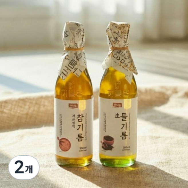 농가식품 들깨 통들깨 저온압착 생들기름, 2개, 350ml